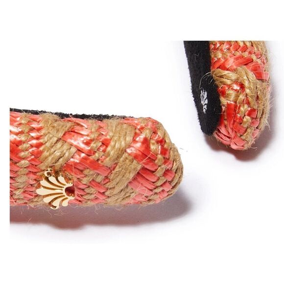 NWT LELE SADOUGHI CALABRIA CORAL RAFFIA WOVEN ALICE HEADBAND $80 - Picture 3 of 5